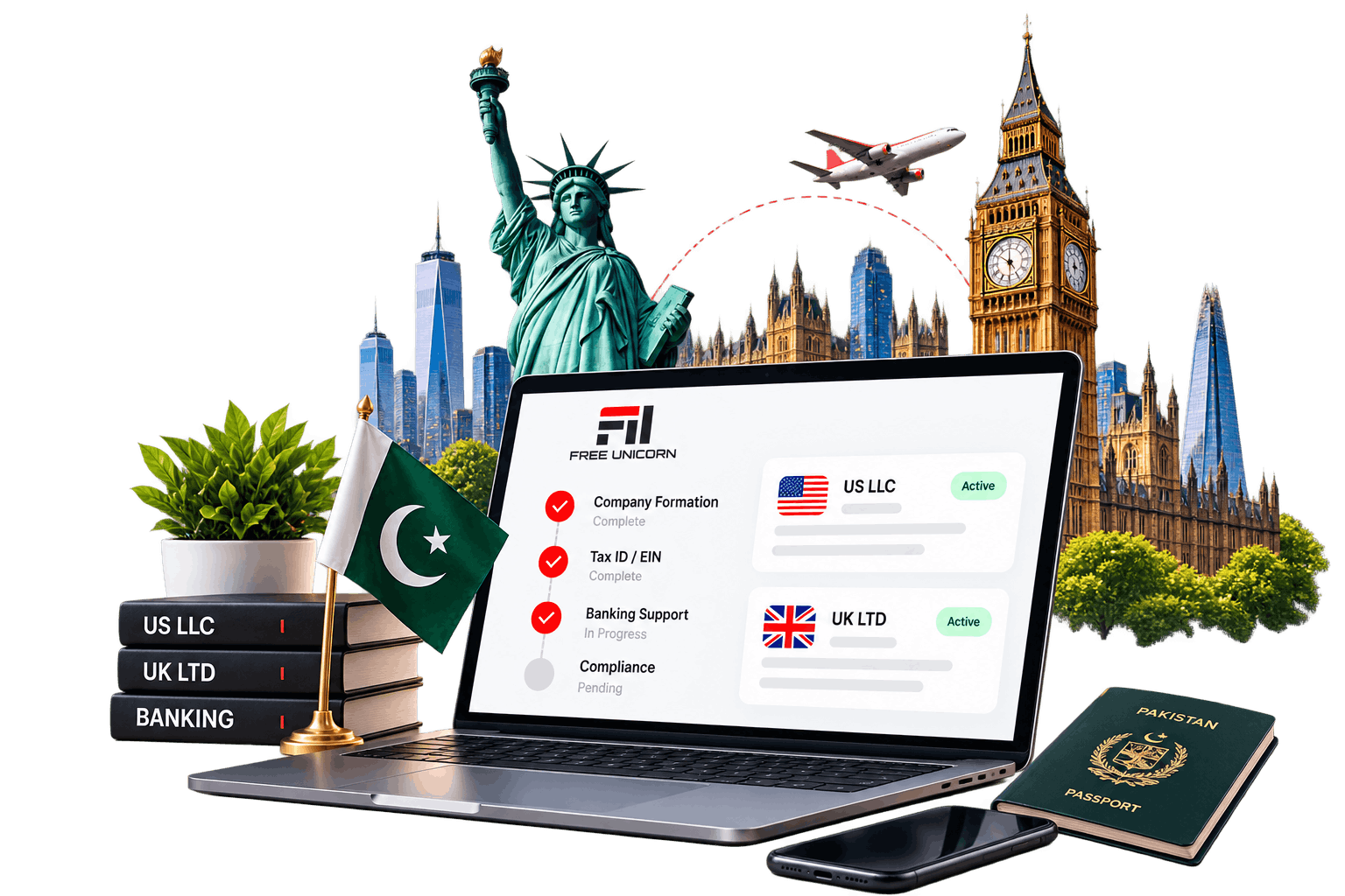 US and UK company formation support for founders in Pakistan