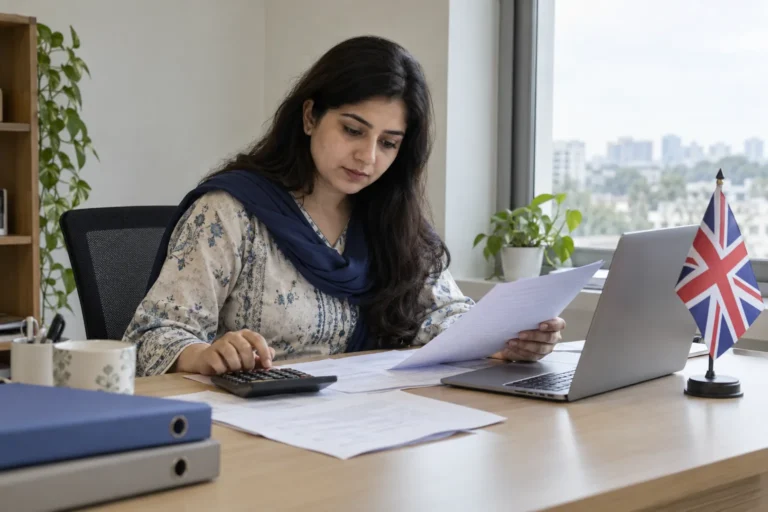 Pakistani entrepreneur reviewing UK LTD registration costs and company documents